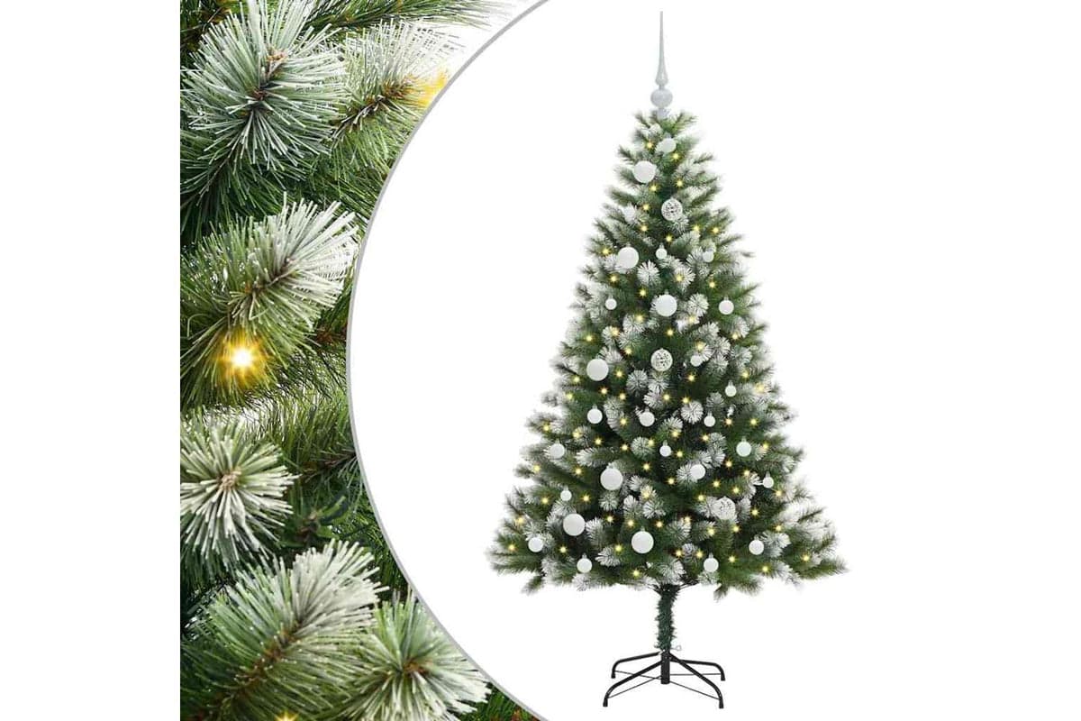 Vidaxl Artificial Hinged Christmas Tree With Flocked Snow 150 Cm