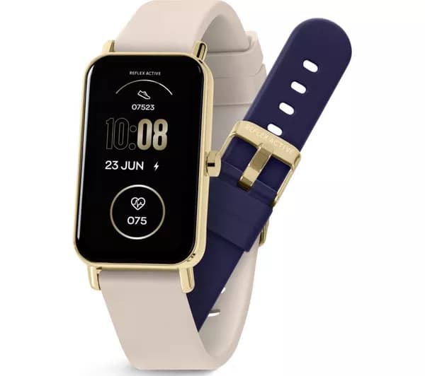 REFLEX ACTIVE Series 53 Smart Watch - Nude & Blue Silicone Strap Set