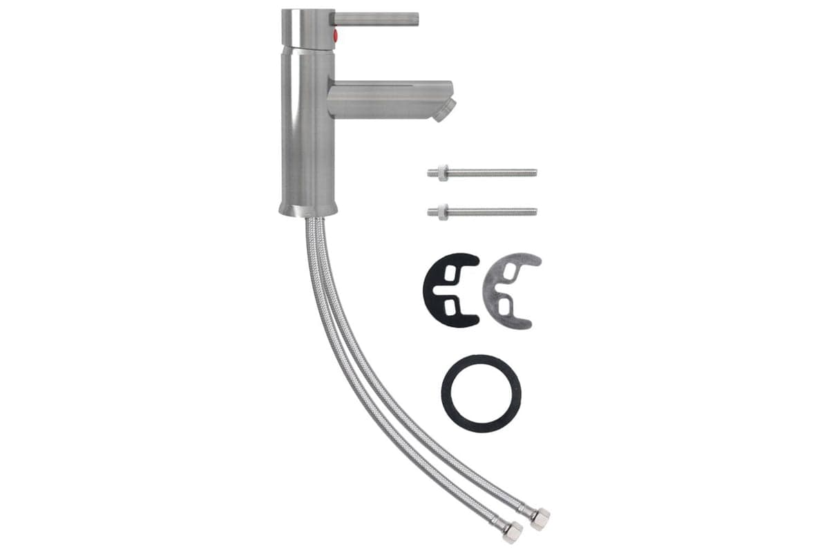 vidaXL 149069 Bathroom Basin Faucet Silver 130x176mm