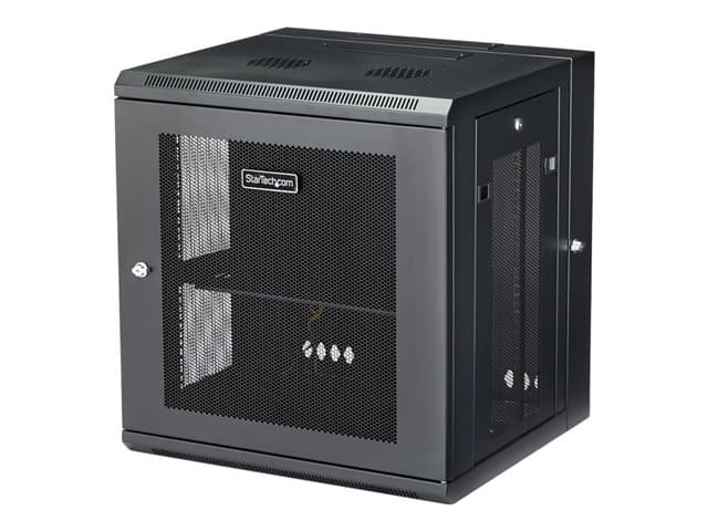 STARTECH.COM - Startech 12U 19" Wall Mount Network Cabinet, 16" Deep Hinged Locking IT Network Switch Depth Enclosure, Vented Computer Equipment Data Rack with Shelf & Flexible Side Panels, Assembled - 12U Vented Cabinet (RK12WALHM) - rack enclosure cabinet - 12U