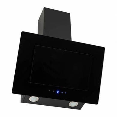 electriQ 60cm Angled Chimney Cooker Hood with Colour Change Lights - Black