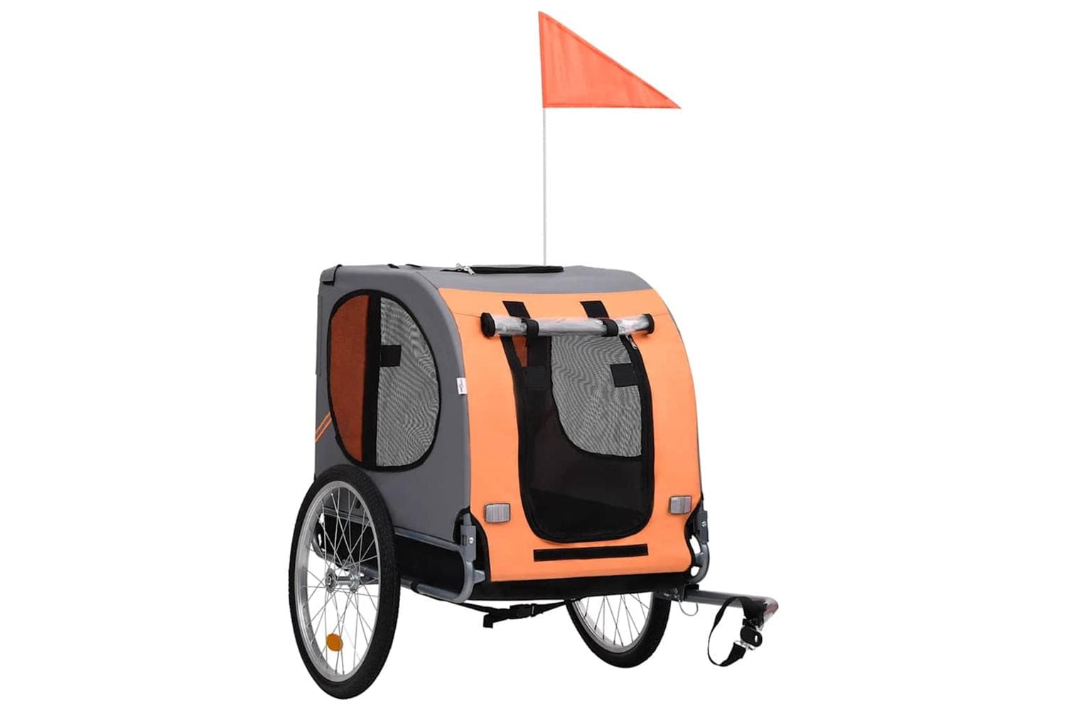 Vidaxl Pet Bike Trailer Orange And Grey