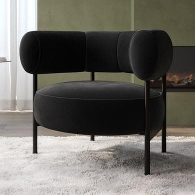 Romy Velvet Curved Accent Chair