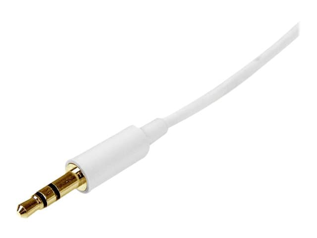 STARTECH.COM - Startech 2m White Slim 3.5mm Stereo Audio Cable - 3.5mm Audio Aux Stereo - Male to Male Headphone Cable - 2x 3.5mm Mini Jack (M) White (MU2MMMSWH) - audio cable - 2 m