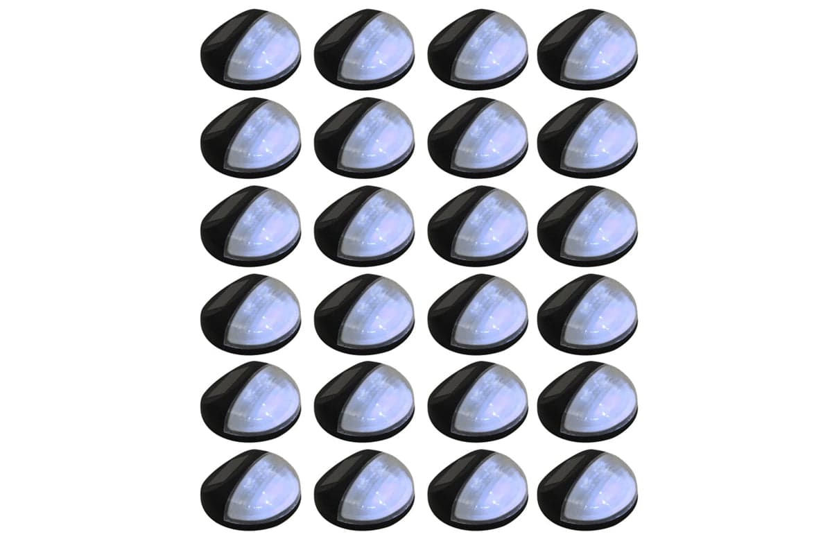 Vidaxl 277139 Outdoor Solar Wall Lamps Led 24 Pcs Round Black