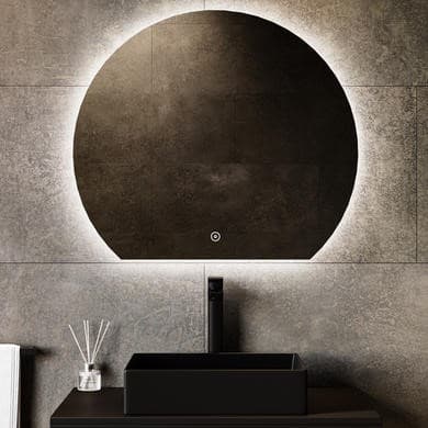 Ara Half Circle Backlit Heated Bathroom Mirror