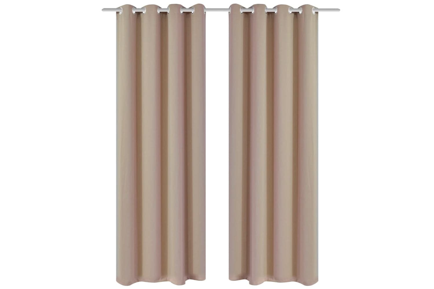 vidaXL 130373 2 Pcs Cream Blackout Curtains With Metal Rings 135 X 245cm