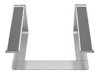 VISION - fixed desk stand - supports laptop 110 mm above desk - suits full size 12" laptops or larger - laptop angle 10 degrees - anodized cnc aluminium alloy construction - silicon anti skid pads protect laptop and table - silver