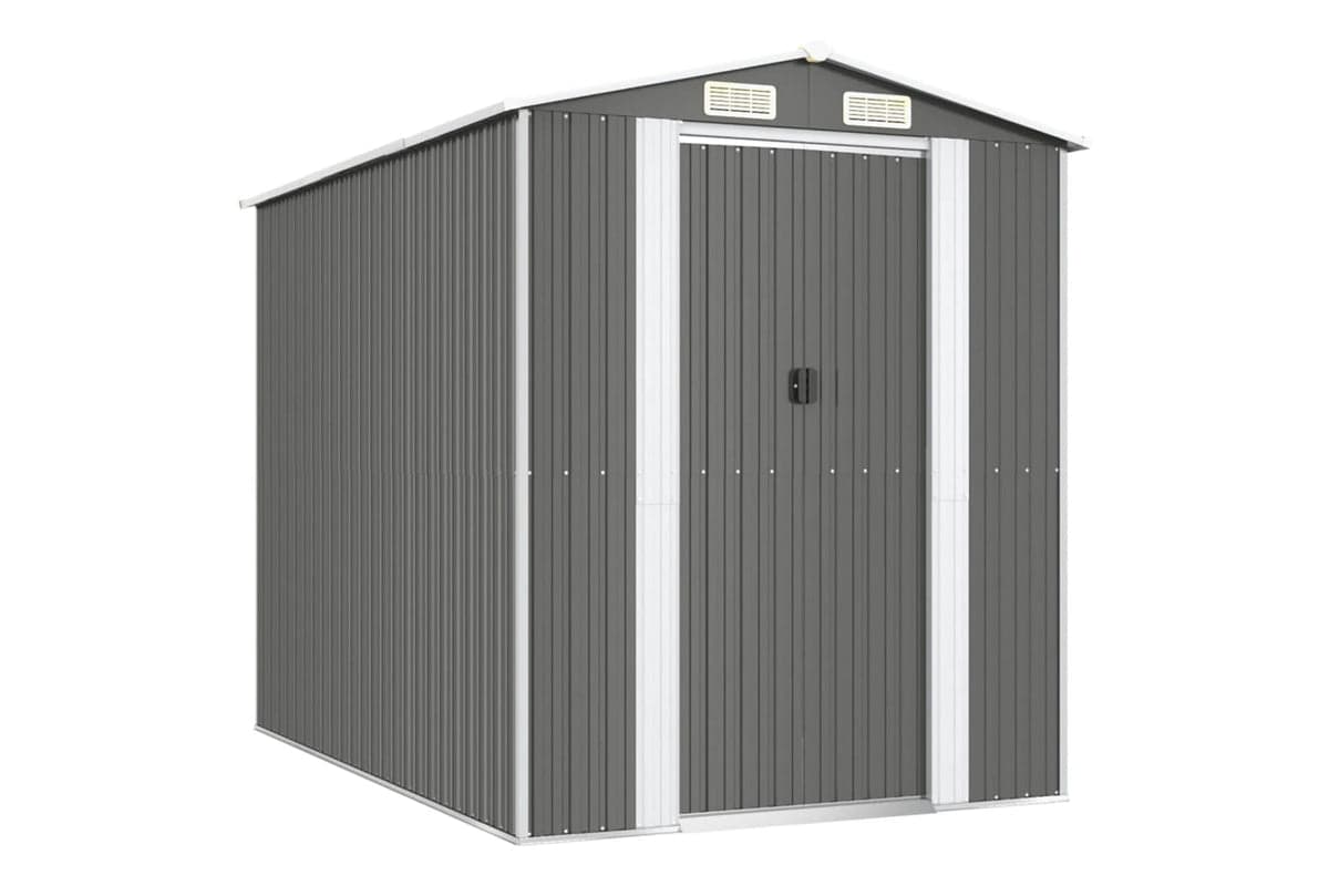 vidaXL 3147439 Garden Shed Light Grey 192x274x223cm Galvanised Steel