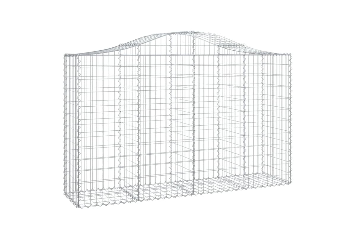 vidaXL 153396 Arched Gabion Basket 200x50x120/140cm Galvanised Iron