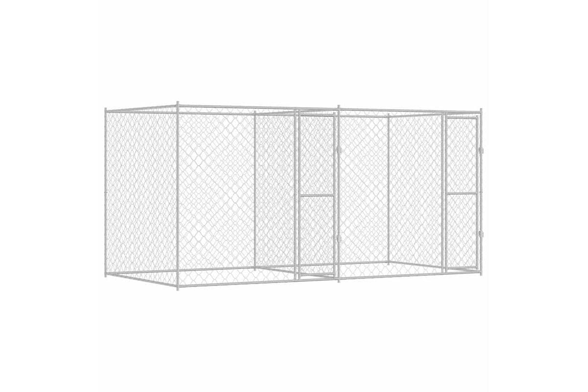 Dog Cage Silver 400 X 200 X 200 Cm Galvanised Steel