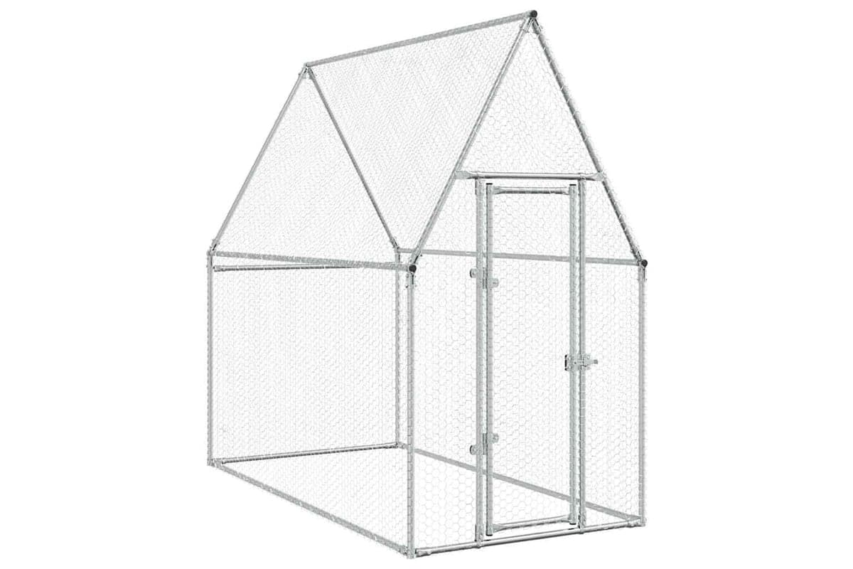 Vidaxl Chicken Cage Silver 200x100x190 Cm Galvanised Steel
