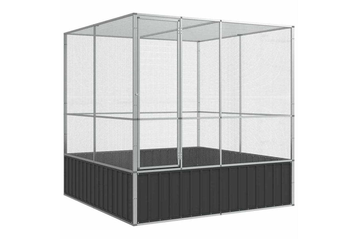 Vidaxl Aviary Silver 211x207x212 Cm Steel