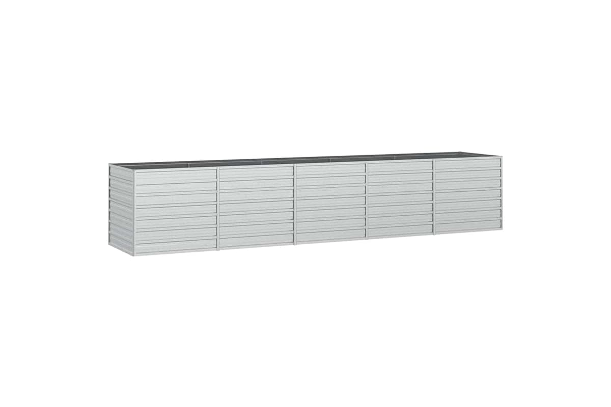 Vidaxl Garden Raised Bed 400x80x77 Cm Galvanized Steel Silver