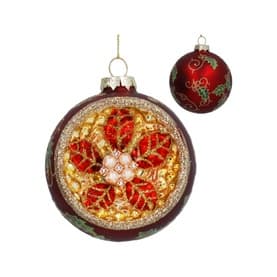 Ornate Dimple Glass Tree Decoration 8cm