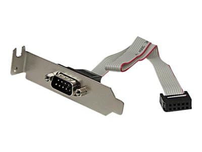 STARTECH.COM - StarTech 9 Pin Serial Male to 10 Pin Motherboard Header LP Slot Plate - Serial panel - DB-9 (M) to 10 pin IDC (F) - 9.1 in - gray - PLATE9MLP - serial panel - DB-9 to 10 PIN IDC - 23 cm