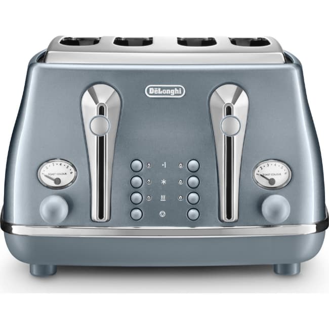 Delonghi Icona Metallics 4 Slice Toaster | Blue | CTOT4003.AZ