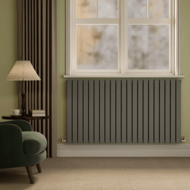 Riace Anthracite Horizontal Flat Designer Radiator 800x1428mm Double Panel 6926 BTU
