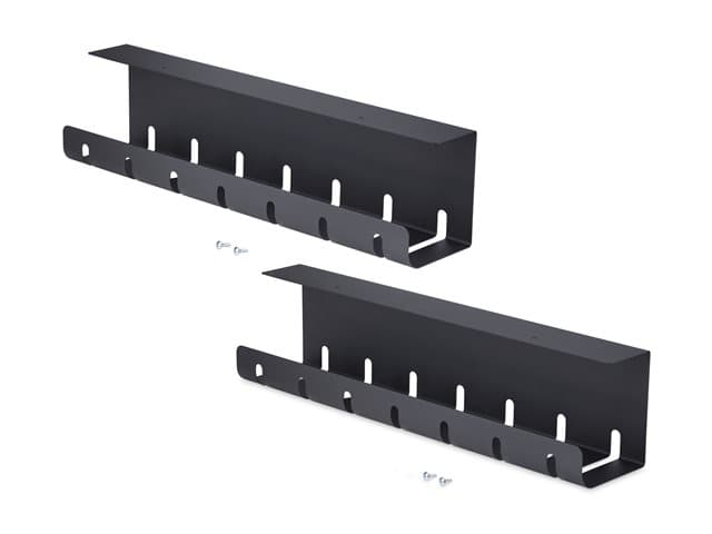 STARTECH.COM - Startech - Cable management tray - power bar holder - under-desk mountable - black - 53 cm - TAA Compliant (pack of 2)