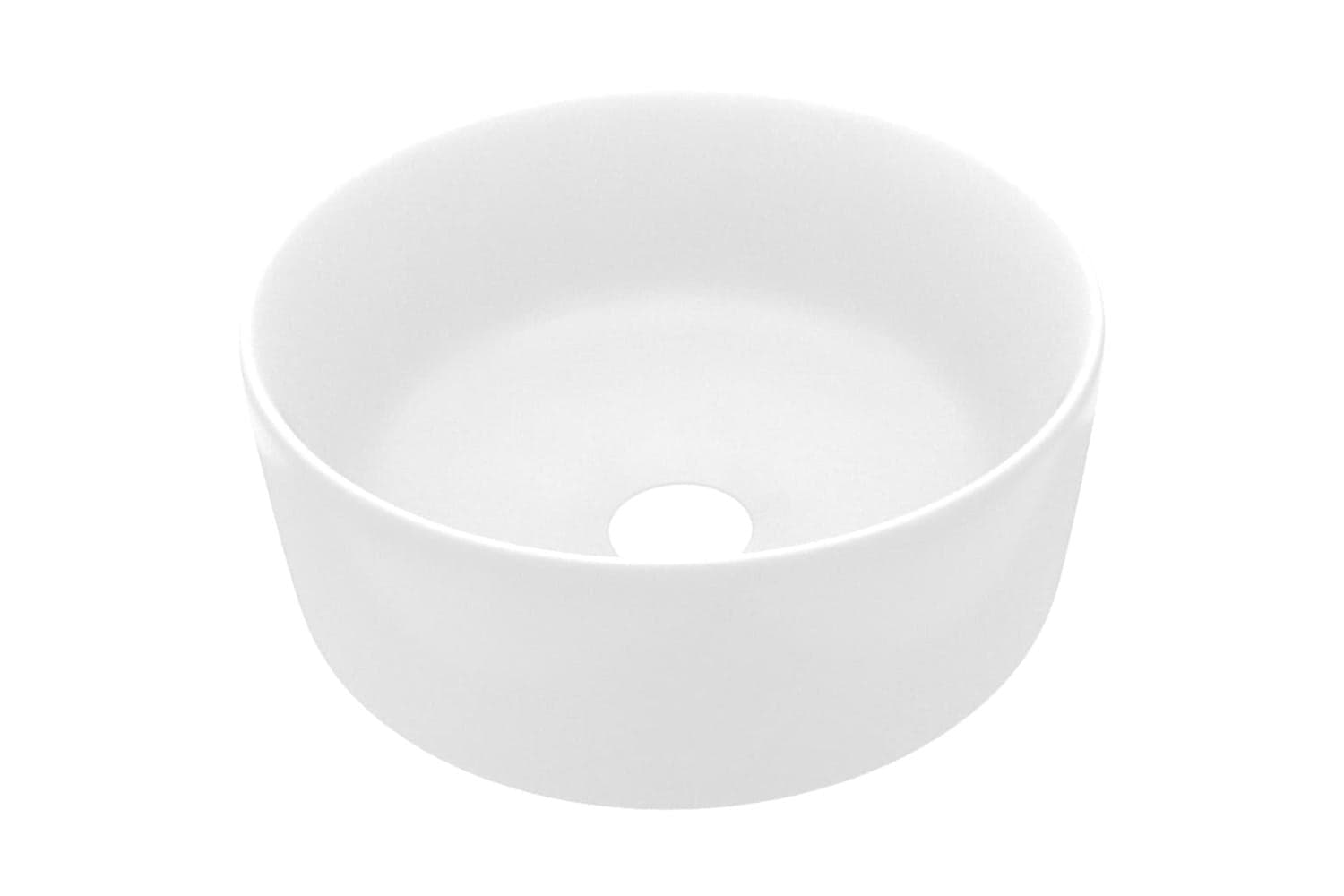 vidaXL 147009 Luxury Wash Basin Round Matt White 40x15cm Ceramic