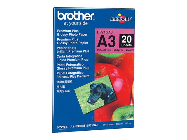 BROTHER - Innobella Premium Plus BP71GA3 - photo paper - glossy - 20 sheet(s) - A3 - 260 g/m²