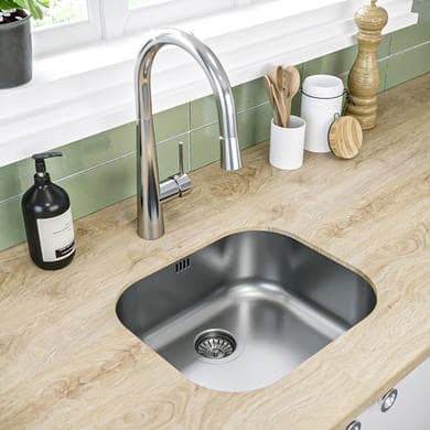 ONLY OPENED - Single Bowl Undermount Chrome Stainless Steel Kitchen Sink - Ava