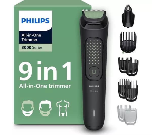 PHILIPS Series 3000 9-in-1 MG3945/15 Multi Grooming Trimmer - Black & Silver