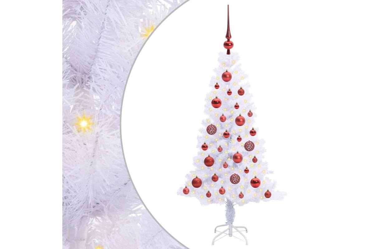 Vidaxl Artificial Christmas Tree With Stand White 120 Cm Pvc And Steel