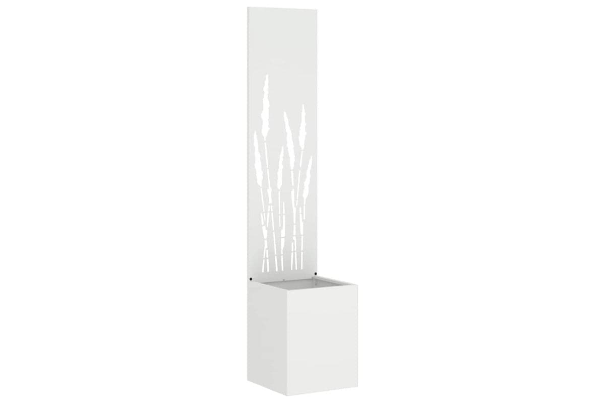 Garden Privacy Screen White 32 X 140 Cm Cold-rolled Steel