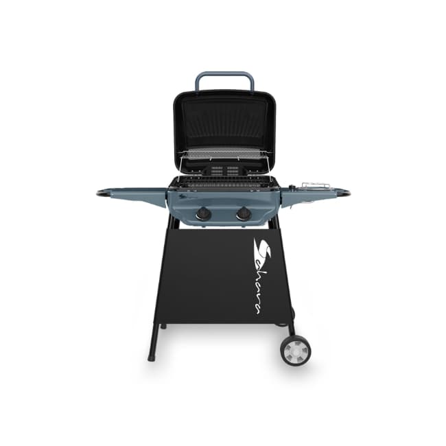 Sahara Rapid Assembly 2 Burner Gas BBQ Plus Side Burner | RASSPLIR-BK