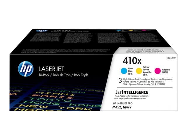 HP - 410X - 3-pack - High Yield - yellow, cyan, magenta - original - LaserJet - toner cartridge (CF252XM)