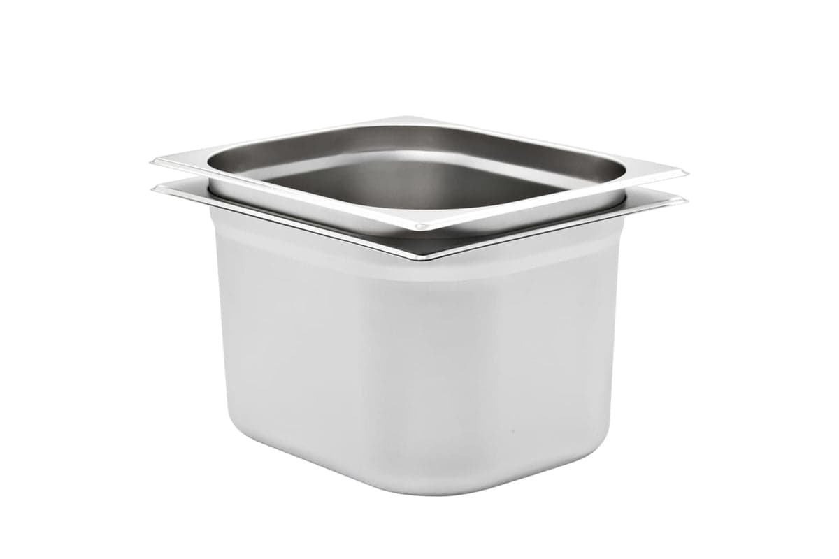 vidaXL 50890 Gastronorm Containers 2 Pcs Gn 1/2 200mm Stainless Steel