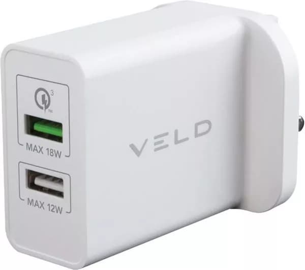 VELD VH30CW Super Fast 2-Port 30 W Wall Charger - White