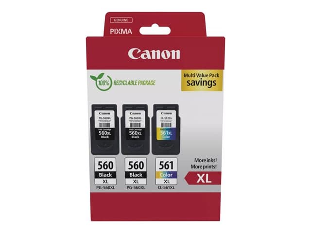 CANON - PG-560XL x2/CL-561XL Multi Value Pack - 3-pack - High Yield - black, colour (cyan, magenta, yellow) - original - ink cartridge