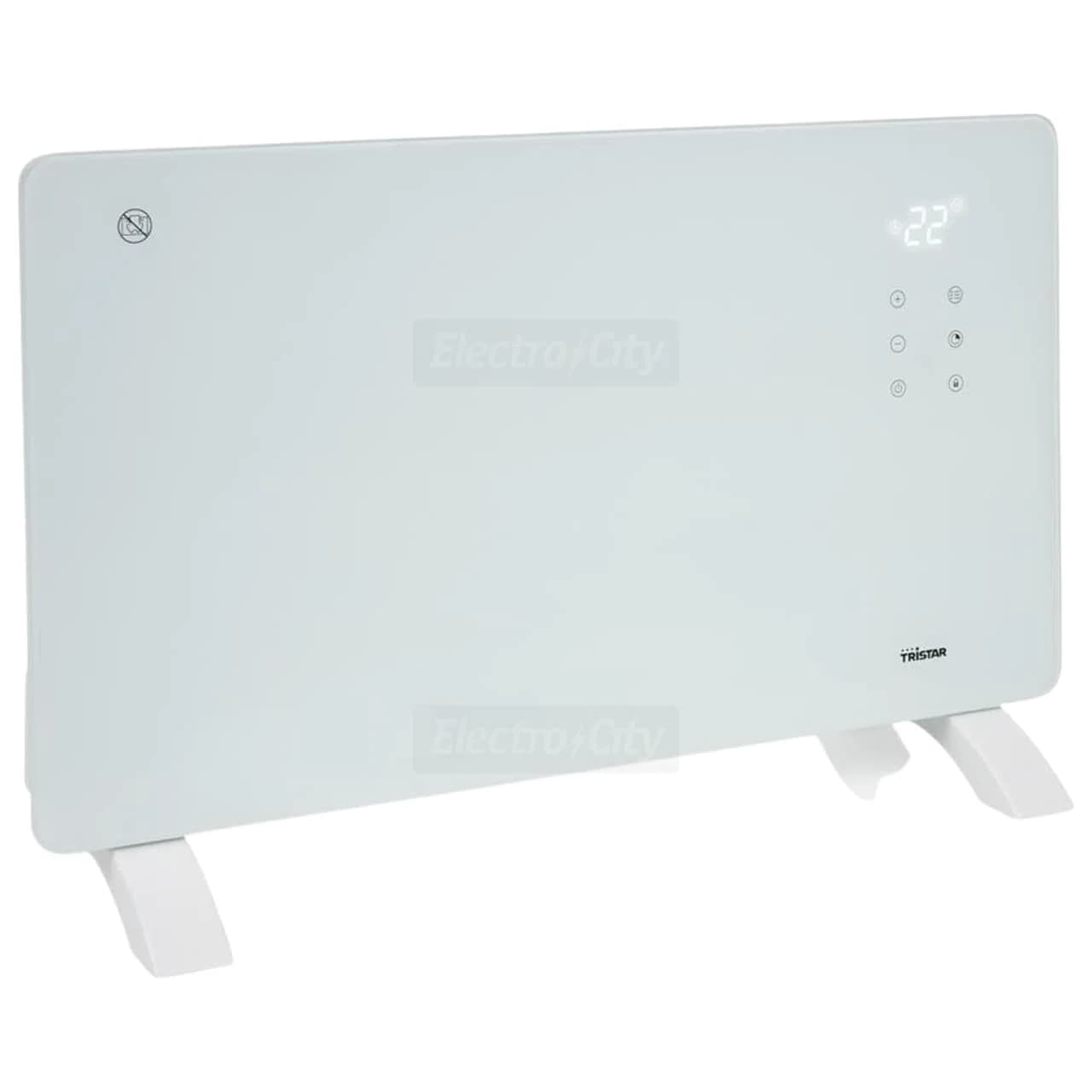 Tristar 1000W Glass Panel Heater with Wi-Fi and Timer | White