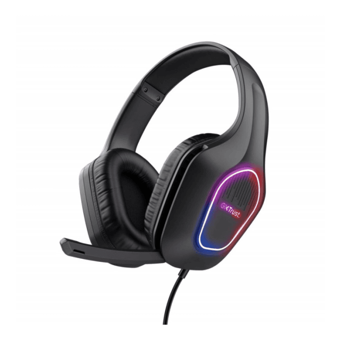 Trust T25331, GXT415 LED Gaming Headset, Black