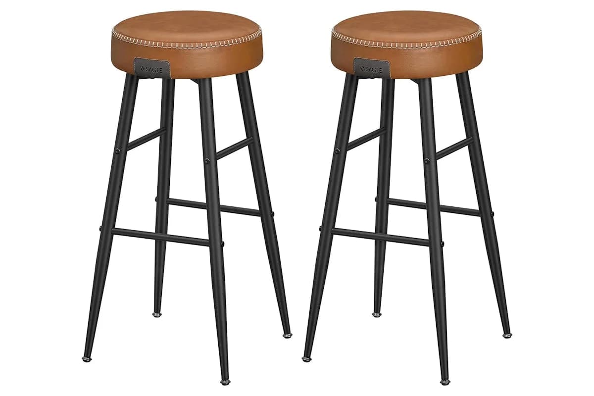 Vasagle Bar Stools | Echo Collection | High | Caramel Brown | Set of 2