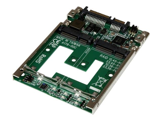 STARTECH.COM - Startech Dual mSATA SSD to 2.5" SATA RAID Adapter Converter - 2x mSATA SSD to 2.5in SATA Adapter with RAID and 7mm Open Frame Housing (25SAT22MSAT) - storage controller - mSATA - SATA 6Gb/s