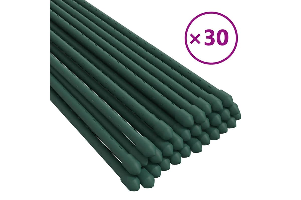 vidaXL 319370 Garden Plant Stakes 30 Pcs Green 150cm Steel