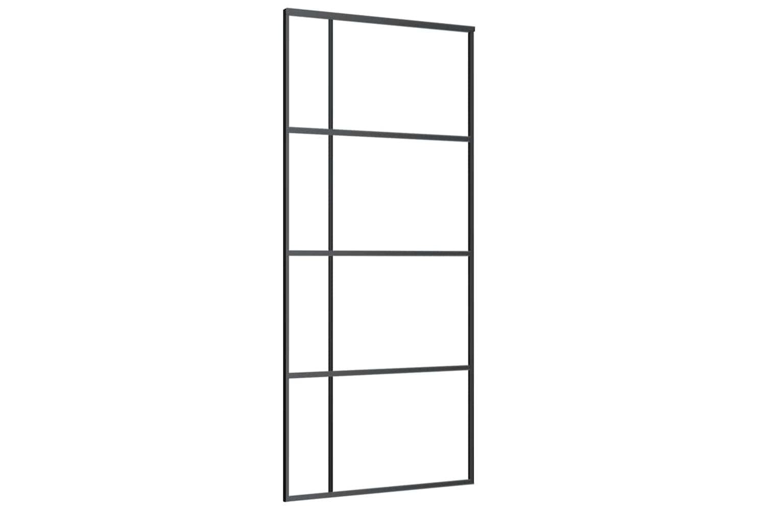 Vidaxl 151682 Sliding Door Esg Glass And Aluminium 90x205 Cm Black