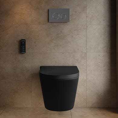 Purificare Matt Black Wall Hung Smart Bidet Japanese Toilet