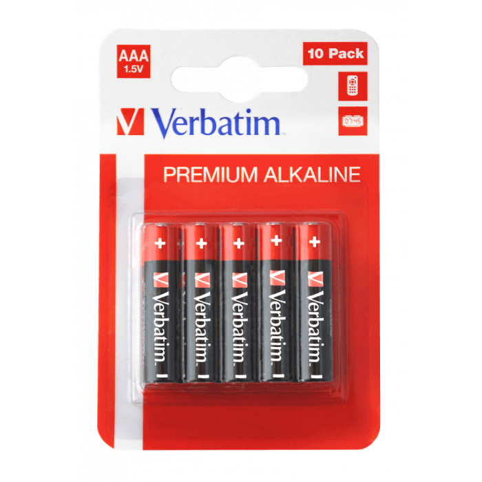 Verbatim 49874, AAA Alkaline Batteries - 10 Pack