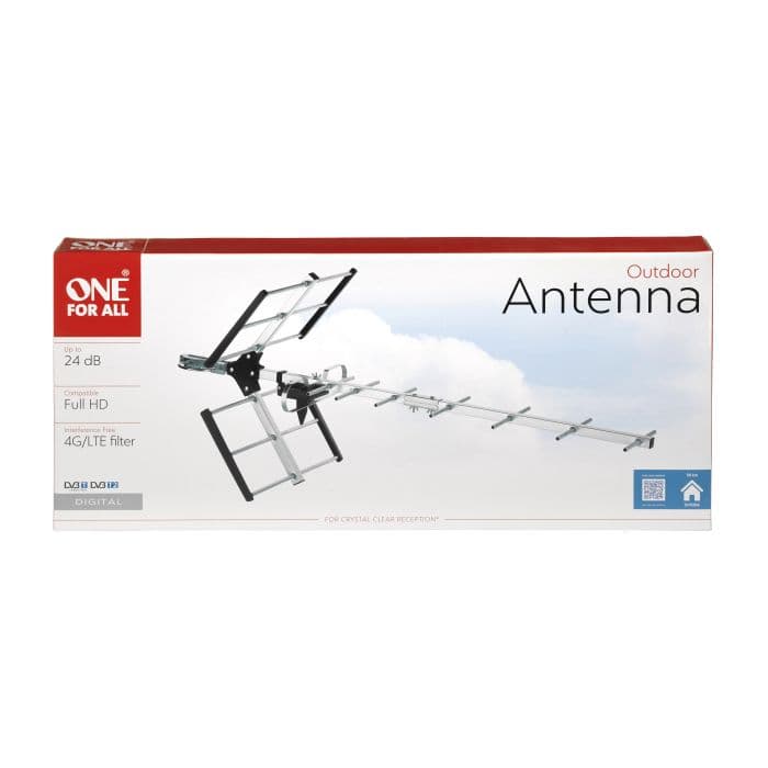 One For All SV9354, Up to 50km, 12dB, Full HD, 10m Coaxial Cable, Outdoor Antenna