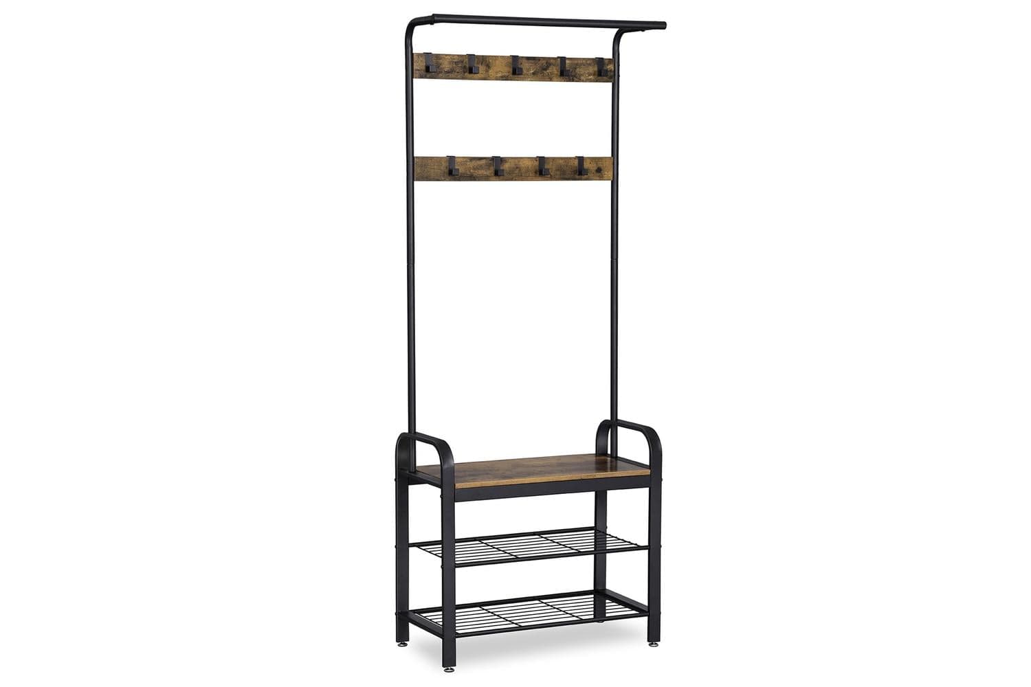 Vasagle Industrial Coat Rack With Bench For Entryway | Black