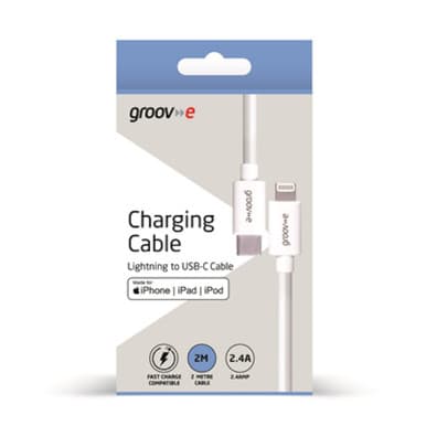 Groove MFI Lightning to USB-C Charging Cable 2M - White | GVMA048WE