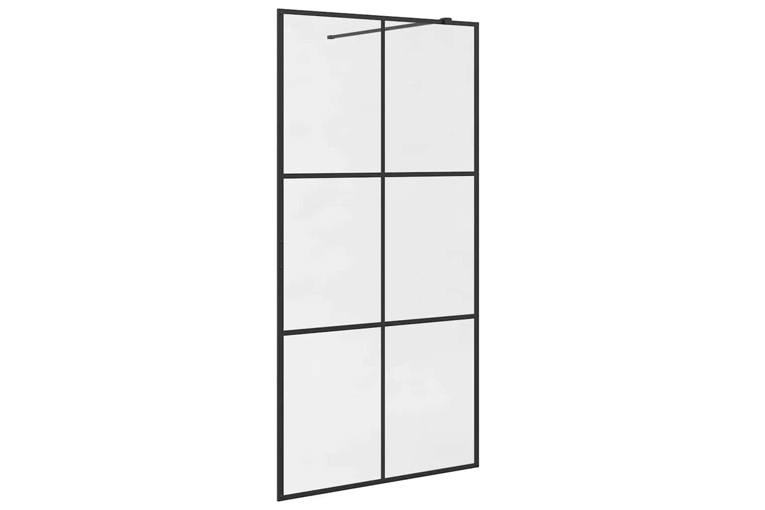 vidaXL 151025 Walk-in Shower Wall With Clear Esg Glass 100x195cm Black