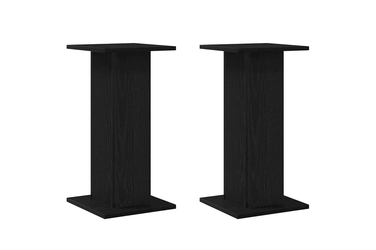 Vidaxl Plant Stand 2 Pcs Black Oak 30 X 30 X 60 Cm Engineered Wood