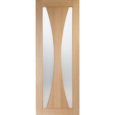 Internal Oak Door with Clear Glass - Pre-Finished - 1981 x 686 x 35mm - Verona - XL Joinery