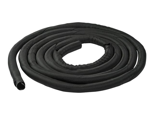 STARTECH.COM - Startech 15' (4.6m) Cable Management Sleeve, Flexible Coiled Cable Wrap, 1-1.5" diameter Expandable Sleeve, Polyester Cord Manager/Protector/Concealer, Black Trimmable Cable Organizer - Cable & Wire Hider (WKSTNCM2) - cable concealer
