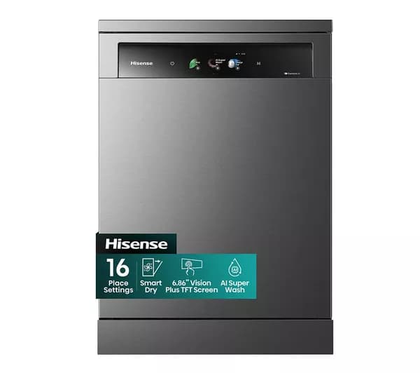 HISENSE Hi8 HS693A90ADBX Full-size WiFi-enabled Dishwasher - Black Inox